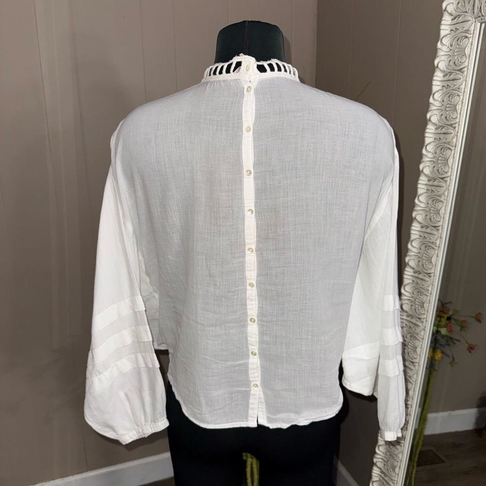 Free People • Heart of Gold Button Back Cotton Blouse - Picture 10 of 16